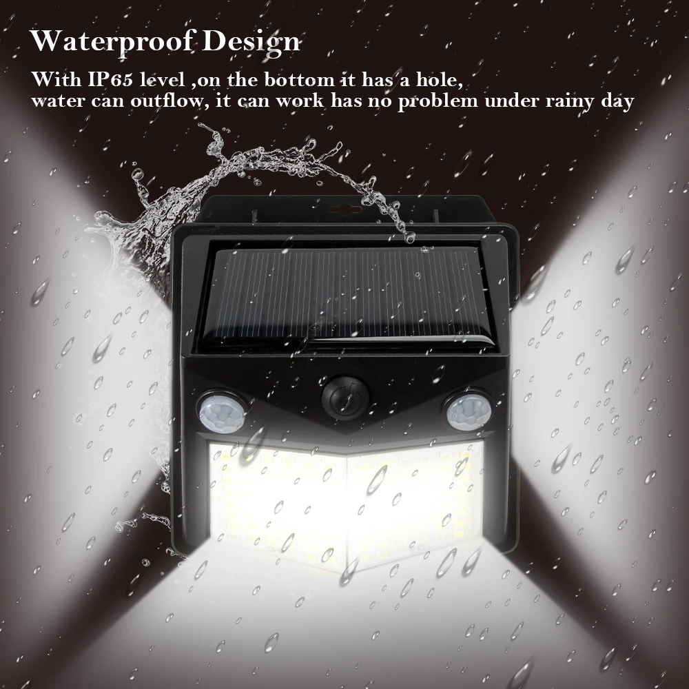 

Solar LED Light Outdoor Solar Powered Exterior Wall Lamp Waterproof PIR Motion Sensor Solar Street Lights for Garden Decoration