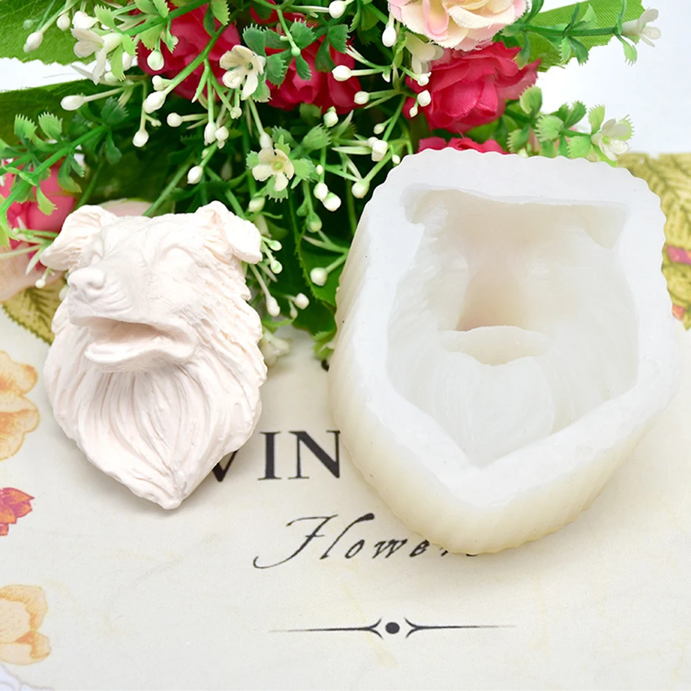 1 шт силиконовая форма для бордюра колли золотой ретривер собака голова