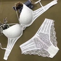 new ladies comfortable gather underwear suit white sexy push up big size bra lace underwear briefs suit