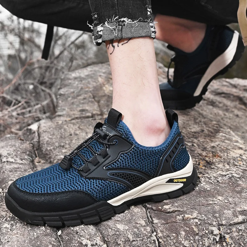 

Brand Summer Breathable Mesh Men Shoes Light Sneakers Lace Up Flat Casual Shoes Fashion Outdoor Walking Shoes Zapatillas Hombre