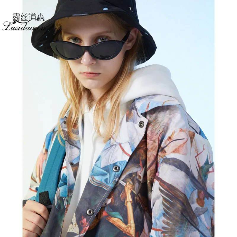 Опаляющая напечатанная картина маслом куртка для мужчин | Мужская одежда