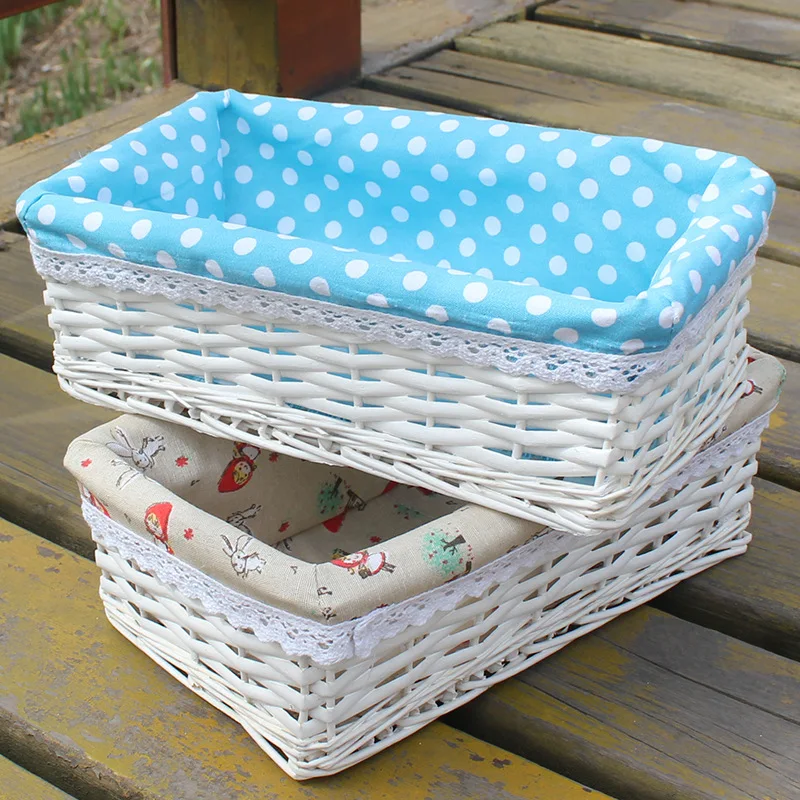 Плетеная тканевая корзина для хранения косметики ручной работы органайзер