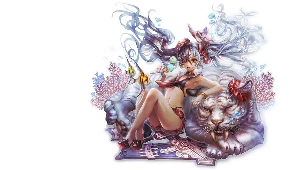 

Тканевый плакат с принтом (доступная рамка), аниме, художественная игра онлайн, blade soul girl tiger PP317 для настенного искусства, декор для комнаты, у...