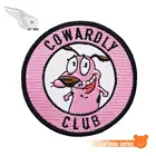 COWARDLY, Клубная собака, вышитая, Железная на розовом нашивке, около 3 дюймов, аппликация, аксессуар для DIY Punk Badge