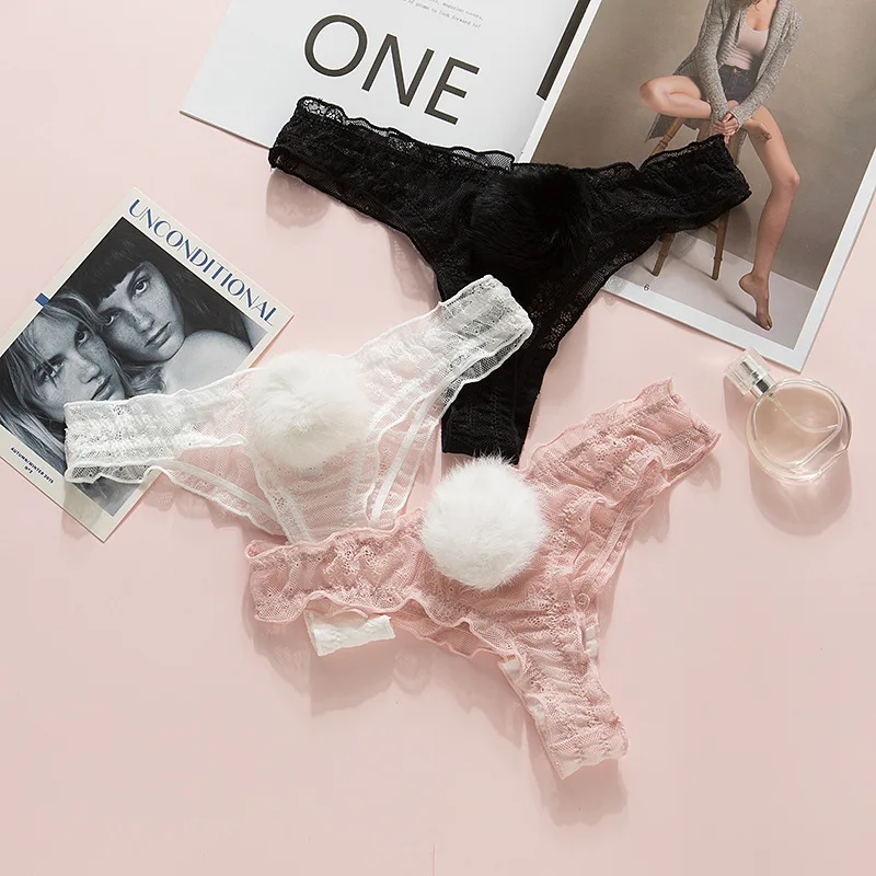 

Women's Sexy Lace Panties Cute Underpants G-string Transparent Low Waist Female Thong 2021 Fashion Women New Underwear