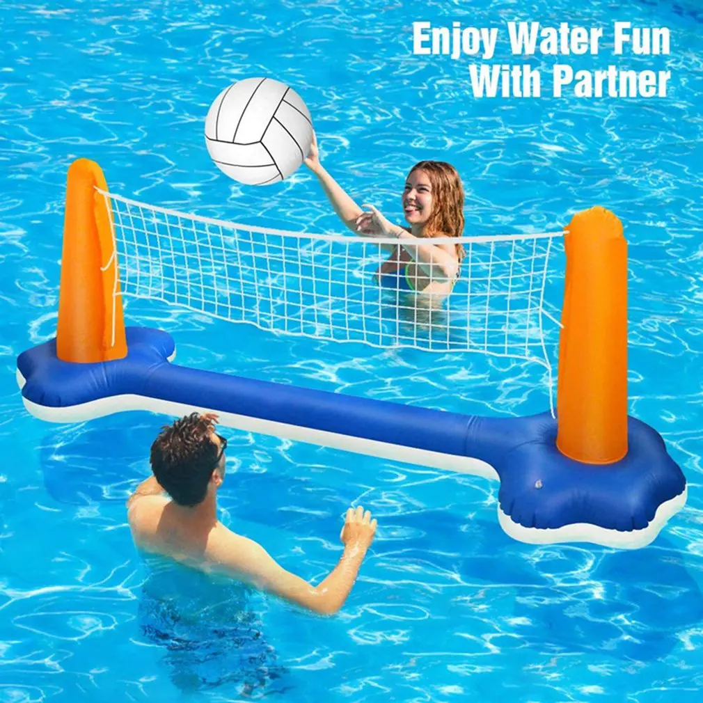 

Надувной набор для бассейна, волейбольная сетка и баскетбольные обручи, плавающий бассейн, игрушки для игр, водные виды спорта для взрослых