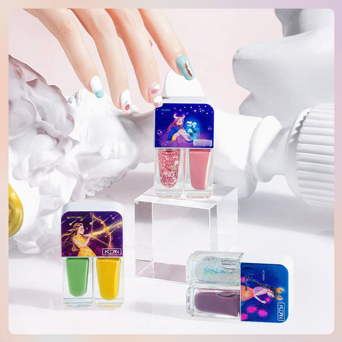 

8ML New Nail Polish Double Color Set Matte Polish Top Base Coat Soak Off Manicure Quick Drying Without Baking Nail Art Fairy