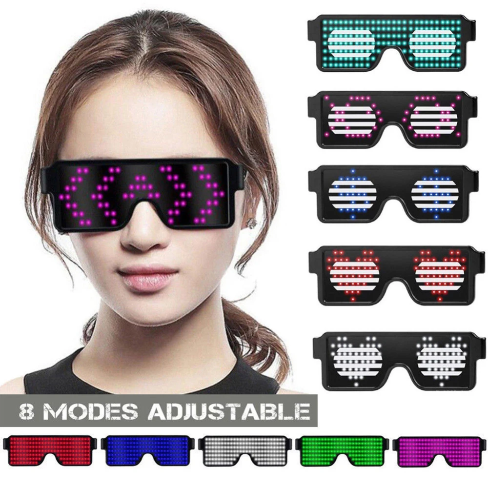 

Quick Flash LED Party DJ Glasses USB Rechargeable Luminous Glasses Christmas Concert Light Toys