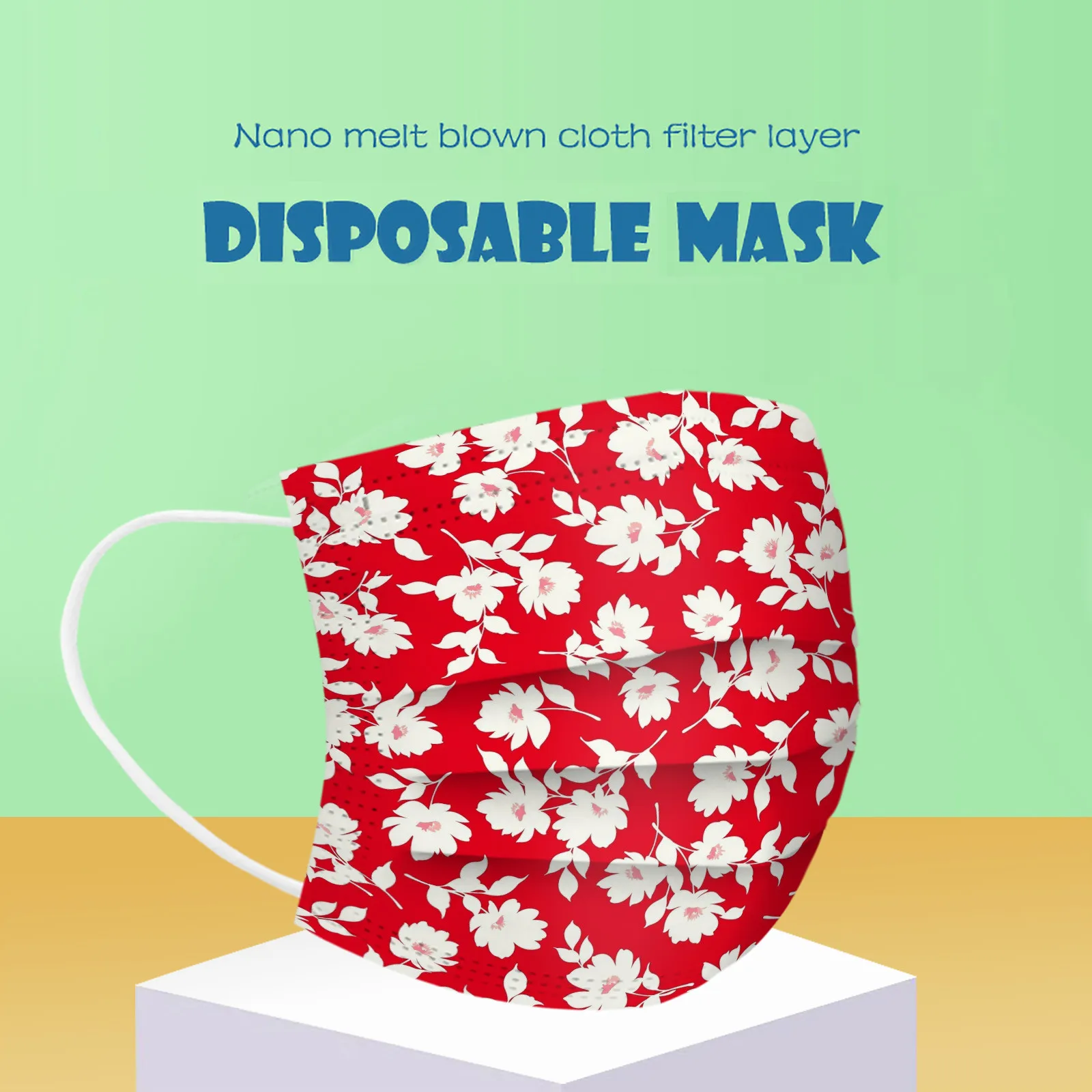 

100pcs Disposable Children's Mask Cute Pattern Print Mouth Mask For Kids Girl 3 Layer Disposable Mask Children Face Mask