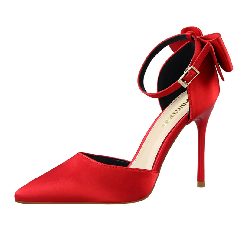 

Autumn spring Woman Concise Office Shoes Fashion Pointed Toe Women Pumps Flock Shallow High Heels Women's Party Shoes large size