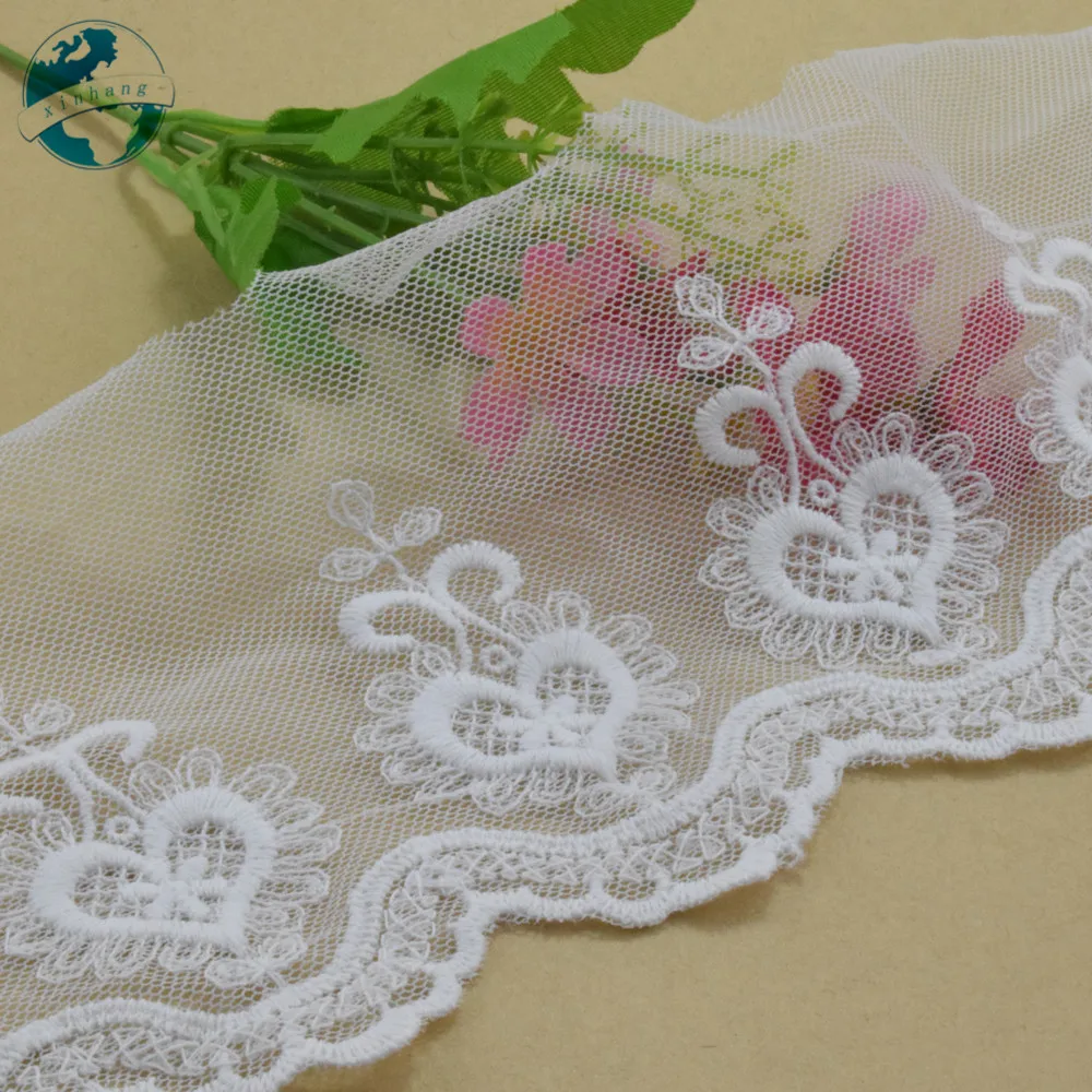 10 см Ширина хлопок вышивка кружева края французская Лента кружевная ткань гипюр