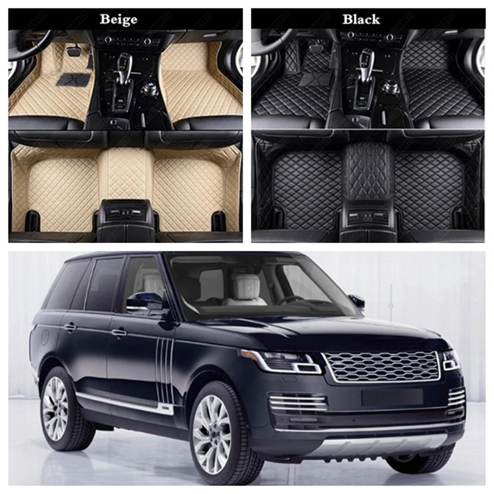 Кожаные автомобильные коврики для ног на заказ Land Rover Range Evoque Discovery LR2 LR3 LR4 Freelander Sport
