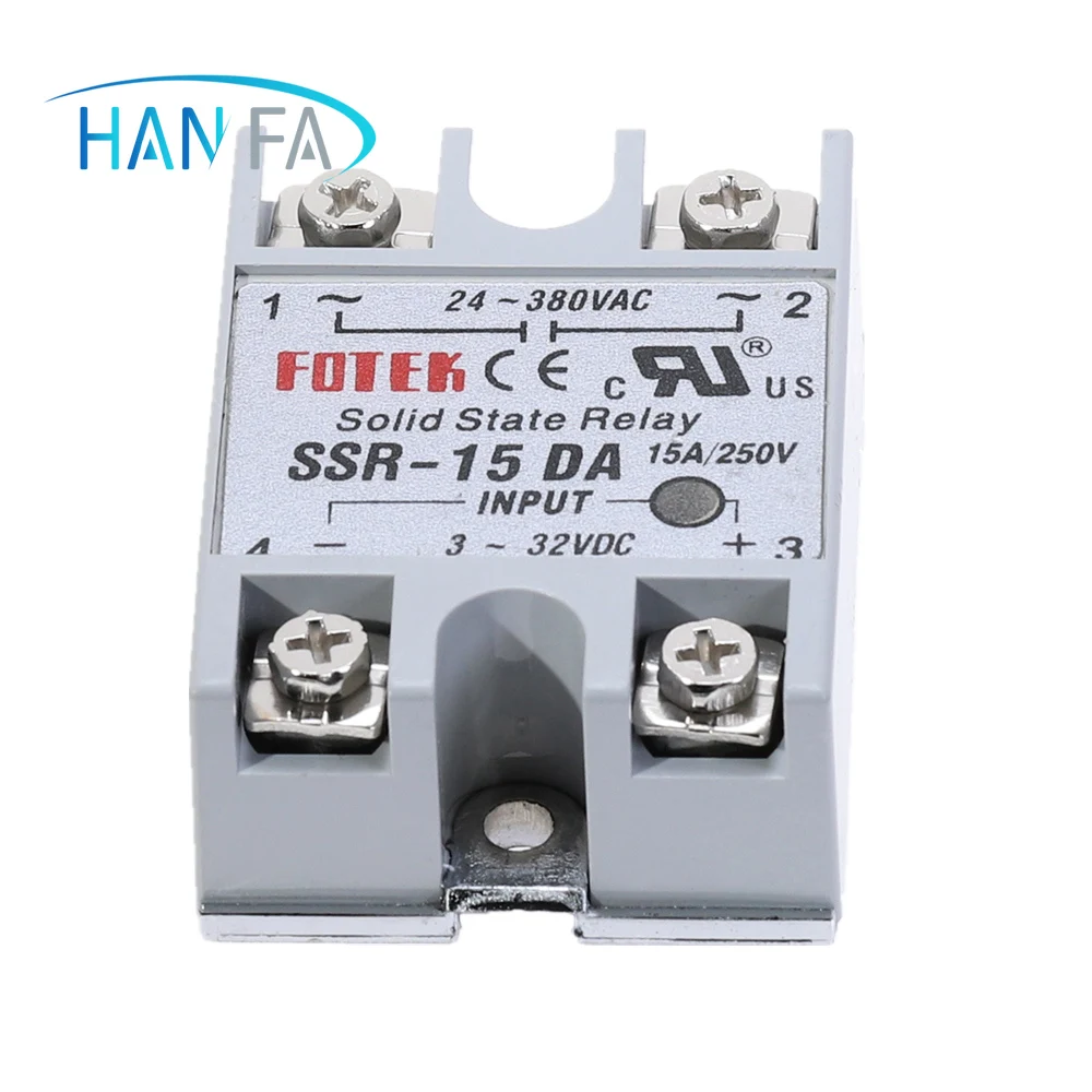 Твердотельное реле SSR 15DA 15A фактически 3 32V DC TO 24 380V AC твердотельный регулятор