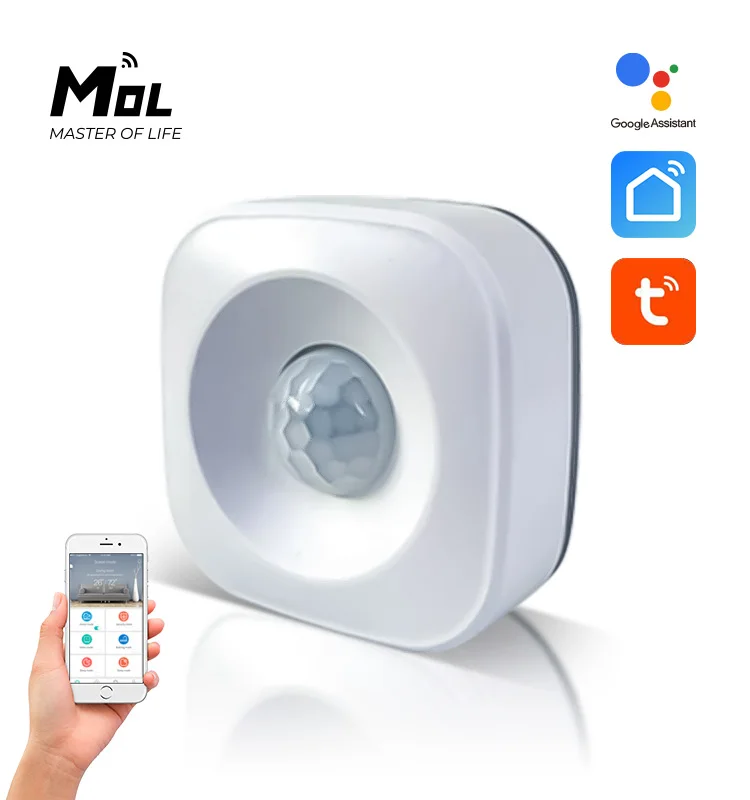

MOL Tuya WiFi PIR Motion Sensor Detector WIFI Movement Sensor Smart Life APP Wireless Home Security System