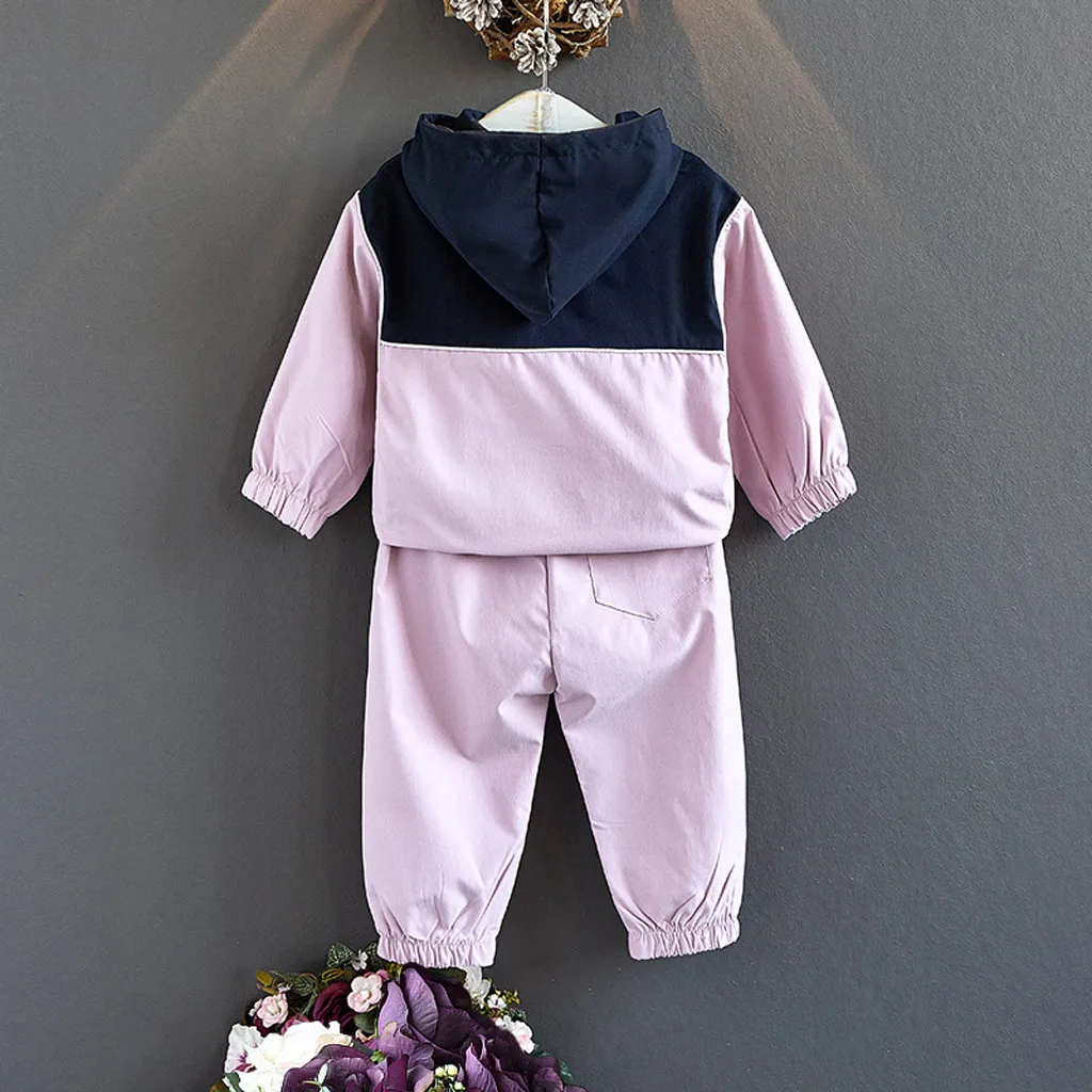 Toddler Kids Baby Girl Boys Hooded Letter Sweatshirt Coat+Pants Outfits Clothes Children's suit High Quality | Детская одежда и