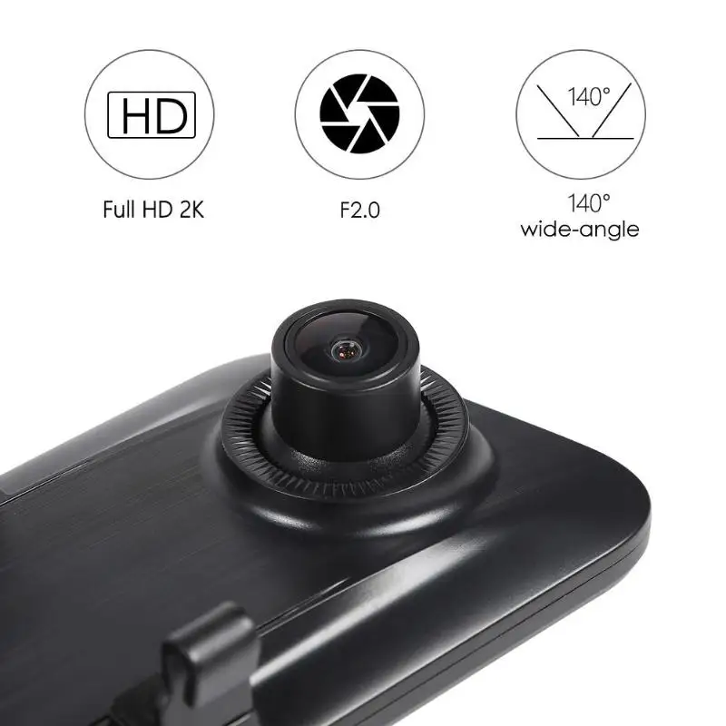K96 FHD 2K Dash Cam 11,66 дюймов зеркало заднего вида двойной объектив Автомобильный видеорегистратор Камера рекордер Передняя и задняя двойная запись для заднего вида