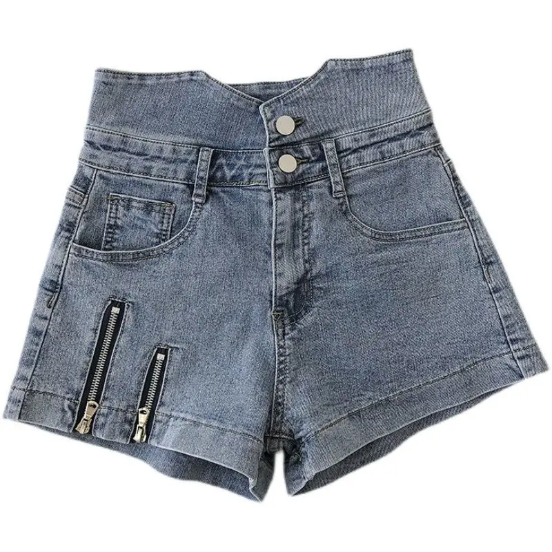 

Black Blue Korean Jeans Short Summer Casual Vintage Denim Shorts Women Fashion High Waisted Wide Leg Hotpants Female Harajuku