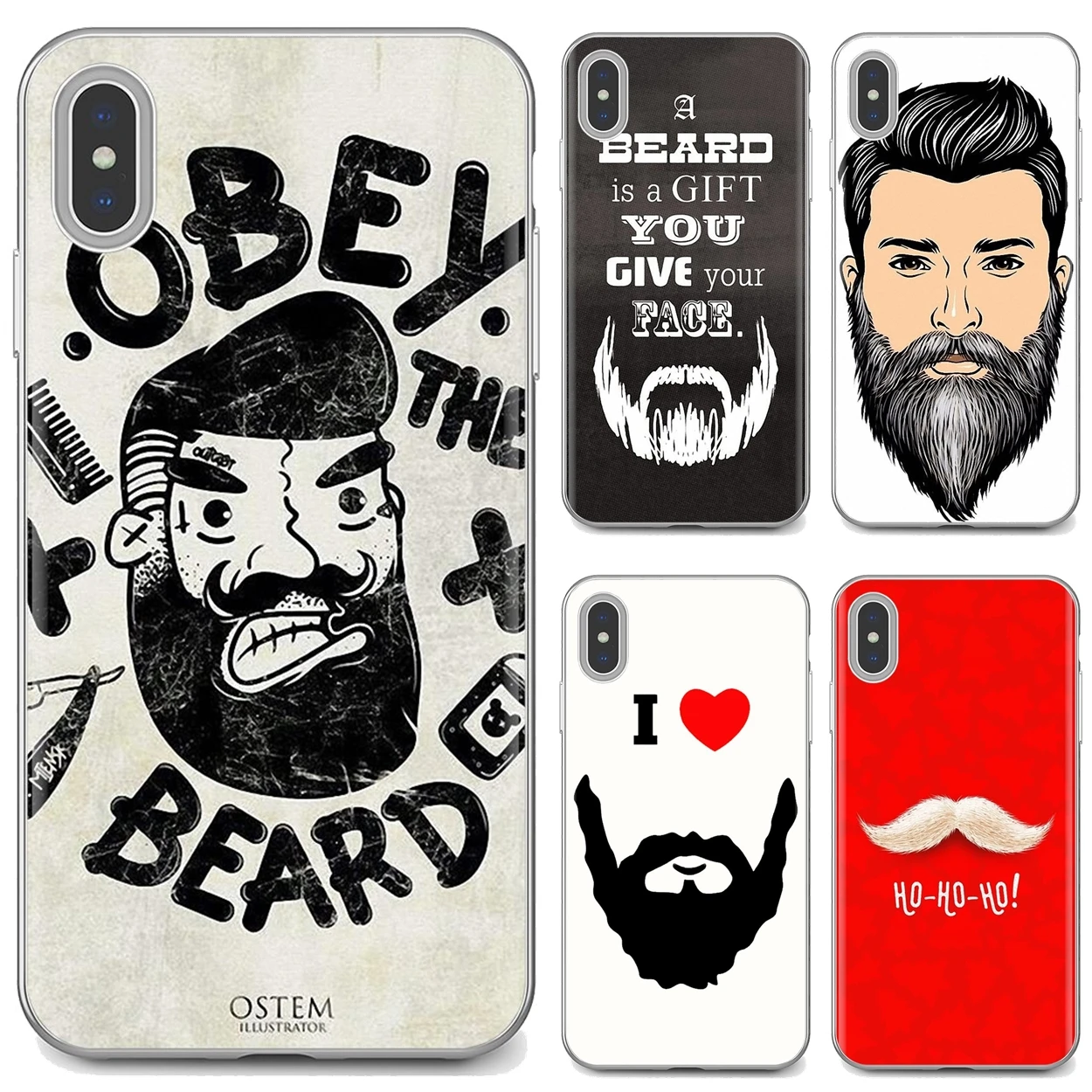 

love Beard Mustache Soft Cover Bag For iPhone iPod Touch 11 12 Pro 4 4S 5 5S SE 5C 6 6S 7 8 X XR XS Plus Max 2020