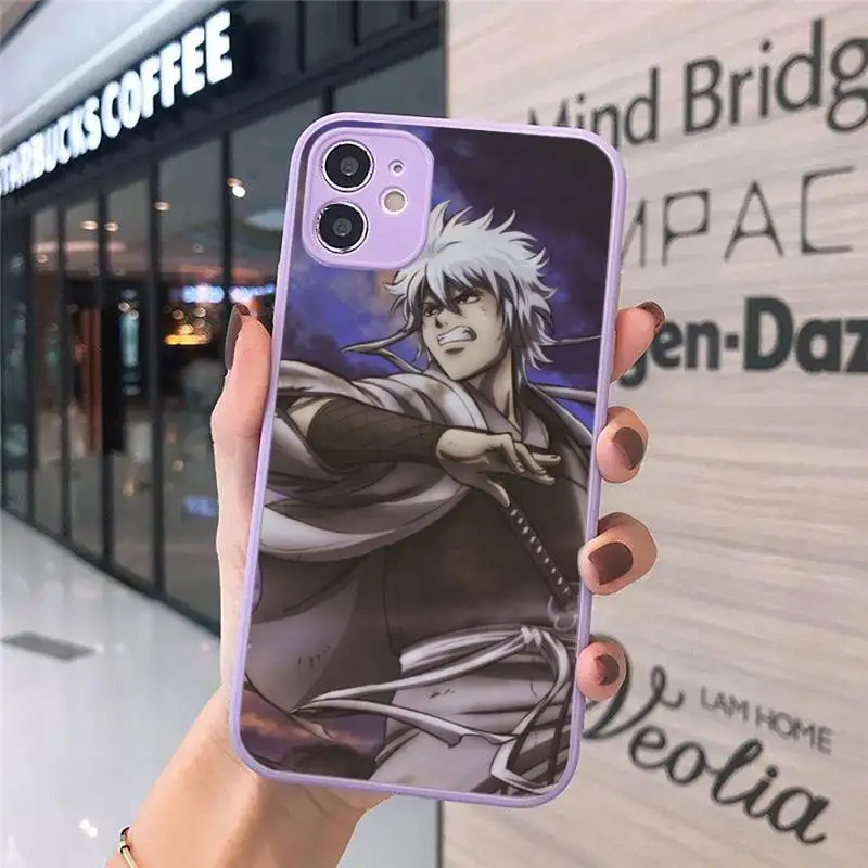 

anime GINTAMA cool Phone Case Matte Transparent for iPhone 7 8 11 12 s mini pro X XS XR MAX Plus cover funda