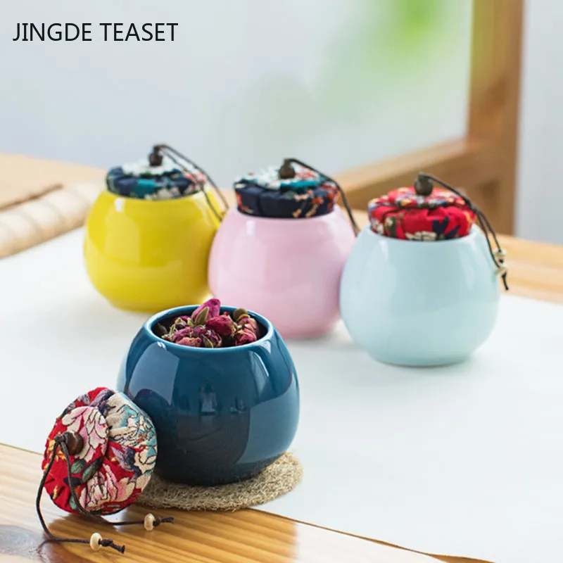 Портативный маленький цветной чайный контейнер из селадона герметичный для
