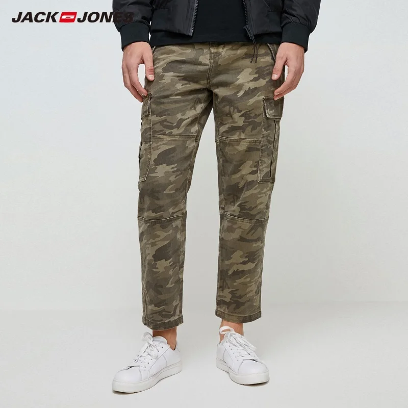 Джинсы-карго JackJones мужские камуфляжные свободные прямые штаны 219432501 | Мужская