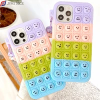 cute 3d cartoon expression rainbow case for iphone 11 12 13 mini pro xs max xr 5 6 7 8 plus relieve stress shockproof soft cover