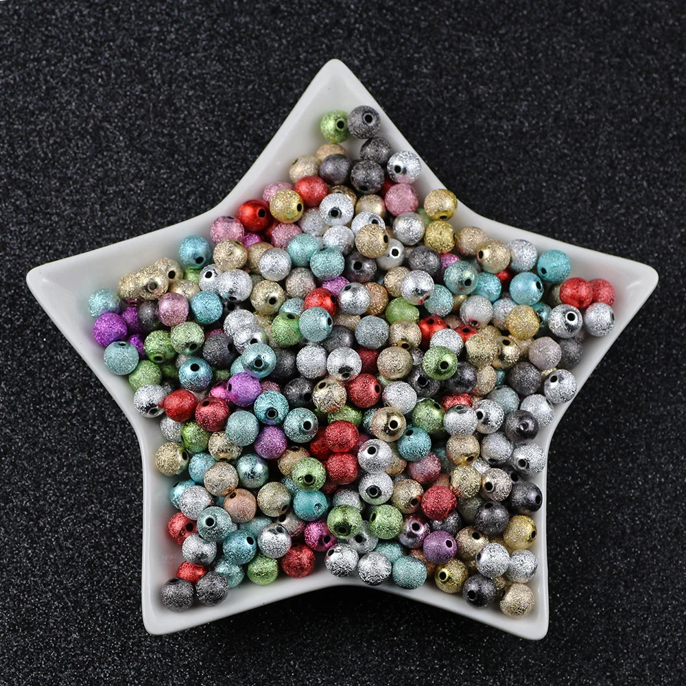 Разнообразные акриловые бусины RBFHYER из фольги Stardust, круглые шарики, бусины россыпью для изготовления ювелирных изделий, Шарм-браслетов, DIY4/6/8/10/12/14/16/18/20 мм