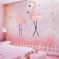 chaotic grass wall stickers diy flamingo animal wall decor decals for kids bedroom baby room kitchen children home decoration
