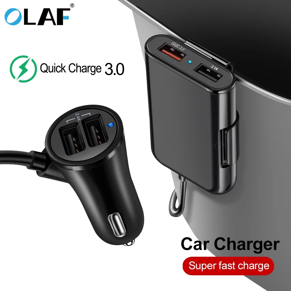 60 Вт 8A переднее/заднее сиденье 4 порта USB быстрая зарядка 3 0 автомобильное