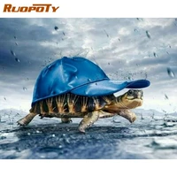 ruopoty turtle in a hat full squareround diamond painting kit animals embroidery diamond mosaic sale rhinestone picture