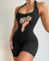 women sexy us dollars printed sleeveless playsuits bodysuit rompers body mujer 2021 summer new