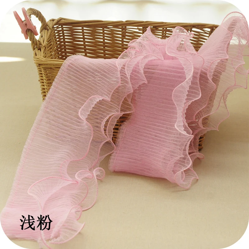 Трехслойная плиссированная сетчатая кружевная лента с оборками сделай сам