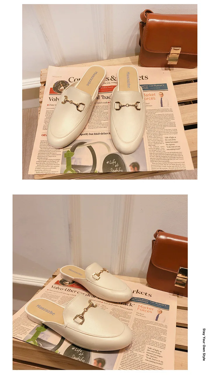 

2021 new Letter Print metal strip Sandals Women Fashion Flat Shoes Non-slip Flat Bottom Flip Flops Casual Shoes Lazy Footwear