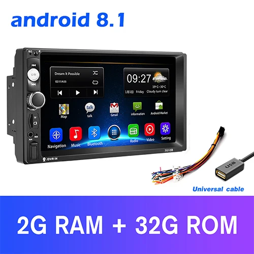 2 and 32G Podofo Android 8,1 2 Din Автомобильный Радио Мультимедиа Видео плеер 2 Din " зеркальная связь Bluetooth USB FM SD 2Din Авторадио Стерео - Цвет: 2 and 32G