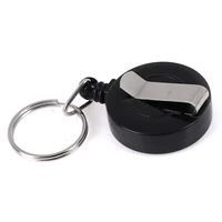 10pcslot casual stainless steel badge reel retractable key ring high quality id card holder clips wholesale