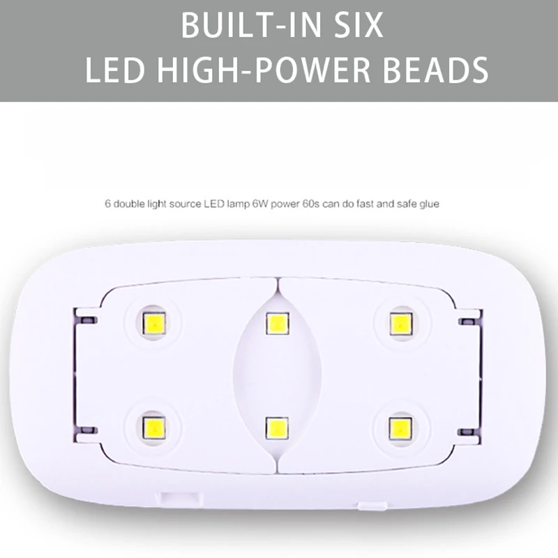 Сушилка для ногтей 6 Вт УФ светодиодная лампа портативный USB кабель домашнего