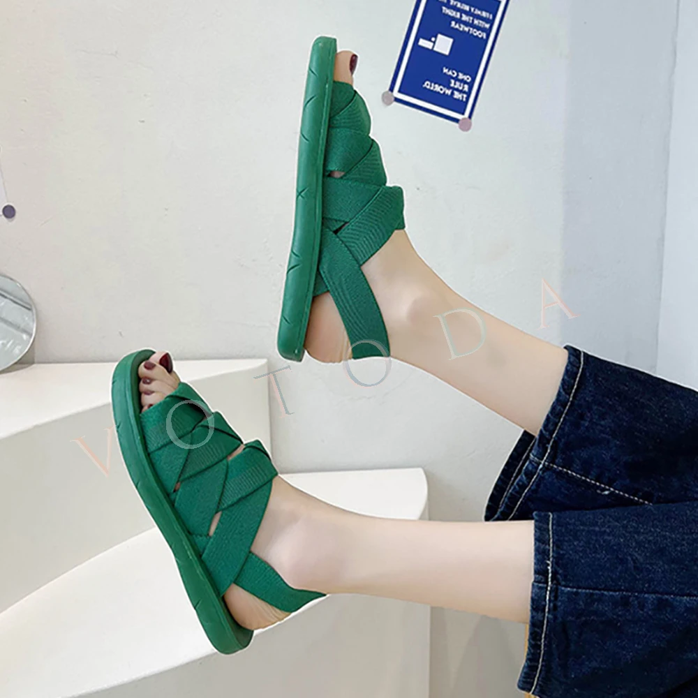 

Women Beach Slippers Woman Cross Straps Sandals Ladies Stretch Cross Orthotic Slides Female Roman Style Flip Flop Non Slip Shoes