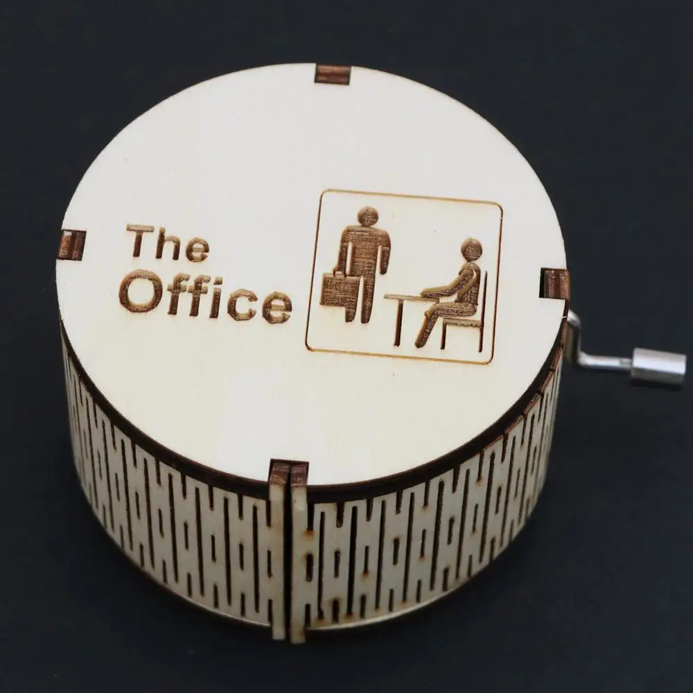 Античная резная Подарочная коробка деревянная цилиндрическая Музыкальная