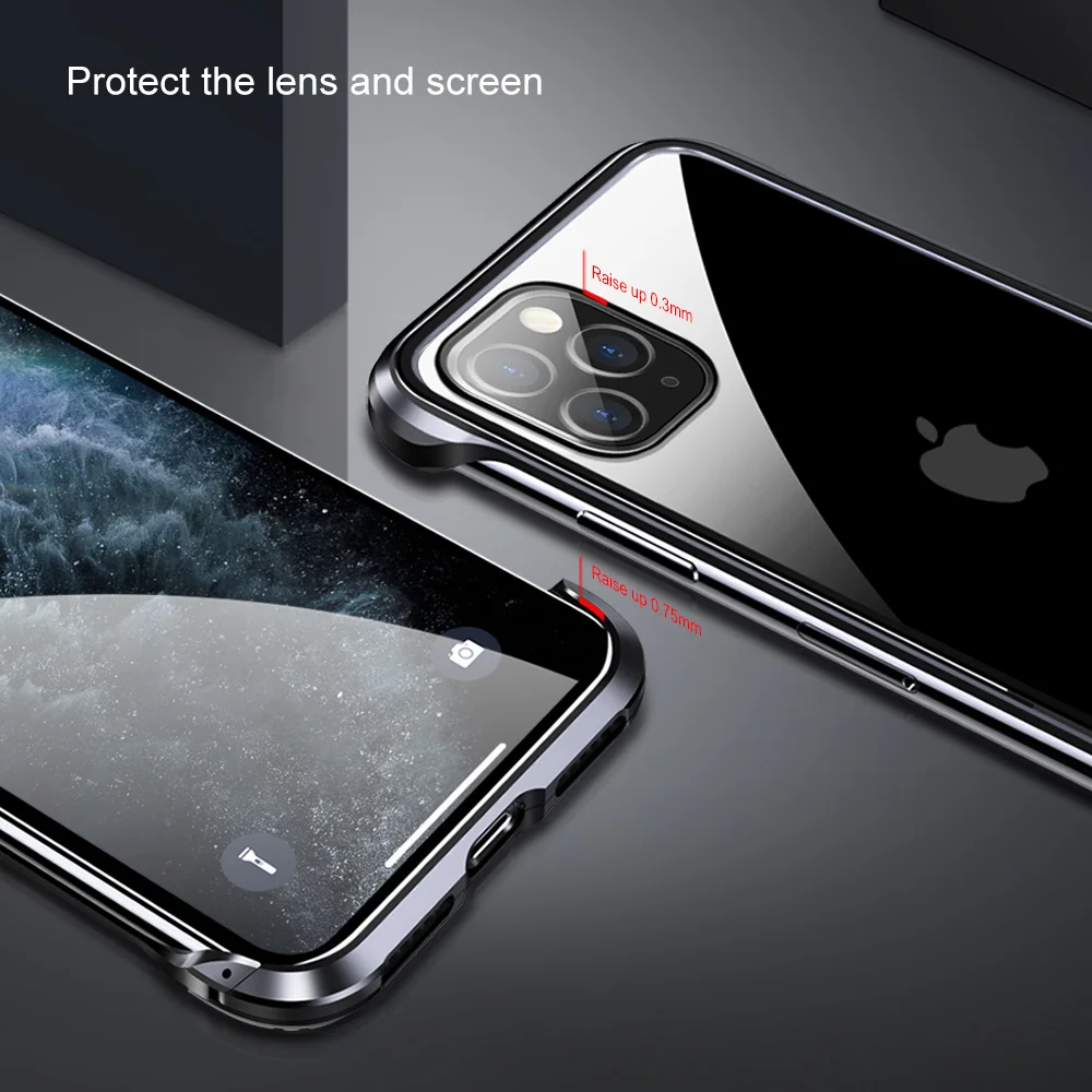 Oatsbasf новый металлический чехол для телефона из закаленного стекла Iphone 11 pro