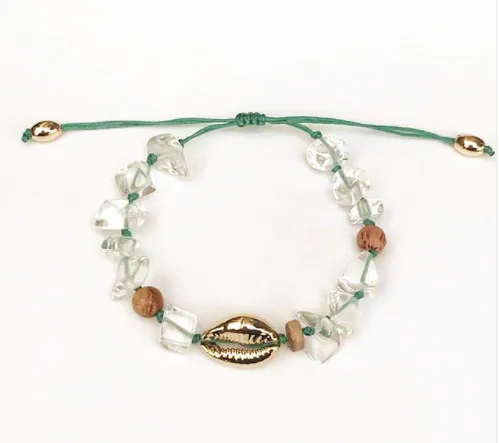 Boho puka shell веревка для браслетов, обработанная воском браслет дружбы рождественские подарки для женщин тибетские ювелирные изделия из натурального золота - Окраска металла: 21
