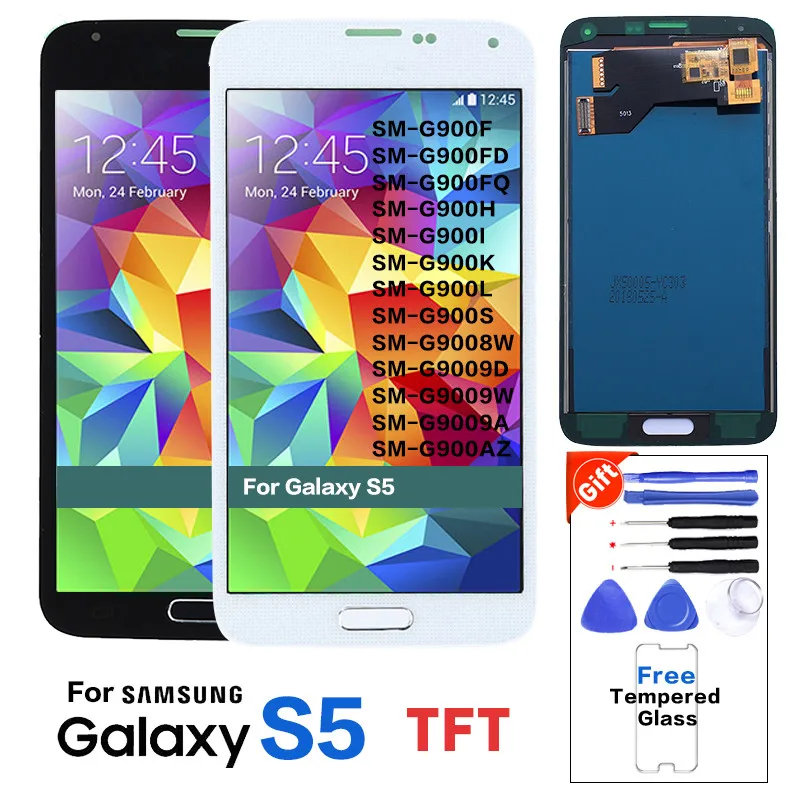 ЖК экран TFT для Samsung Galaxy S5 SM G900 i9600 G900R G900F G900M дисплей (G900H не подходит)|Экраны