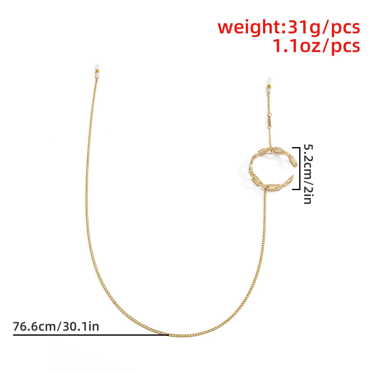 

High Quality Fashion Tassel Glasses Chain for Women Punk Round Circle Metal Sunglasses Cord Casual Long Link Eyewear Accessories