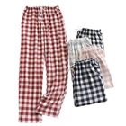2021 весенние парные хлопковые газовые штаны для сна женские домашние пижамные штаны с галстуком мужские нижние штаны для сна женские пижамные штаны