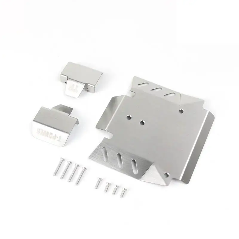 Placa de deslizamiento de metal de armadura de chasis, placa protectora de acero inoxidable para 1/10 RC axial rbx10 ryft, accesorios de coche-0
