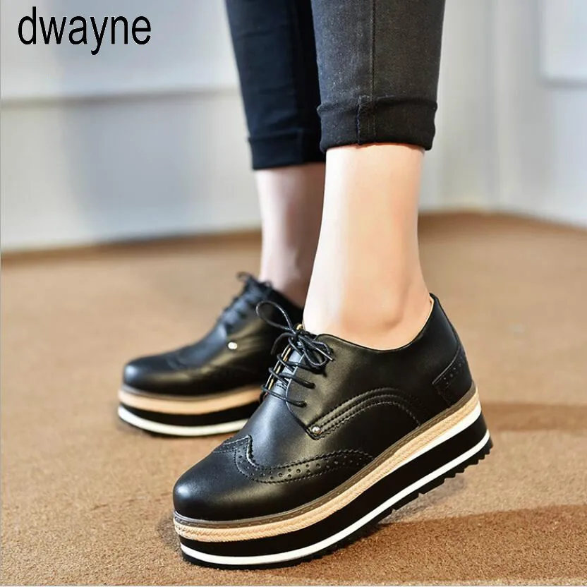 Модная женская обувь на платформе Обувь из натуральной кожи резиновой подошве в