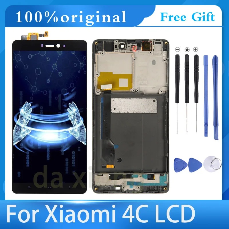 

Original New Tested Working LCD Display Touch Screen Digitizer Assembly with Frame For Xiaomi Mi4c Mi 4c M4c LCD Sensor parts