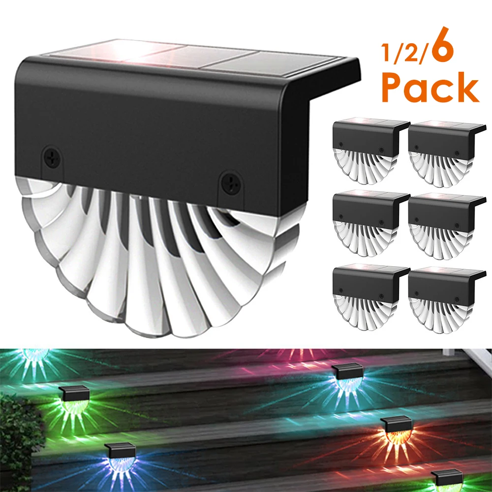 

Walkway Lights Induction Light Home RGB Color Waterproof Solar Deck Lights Durable 4Pcs Garden Lamp Fence Light Solar Outdoor