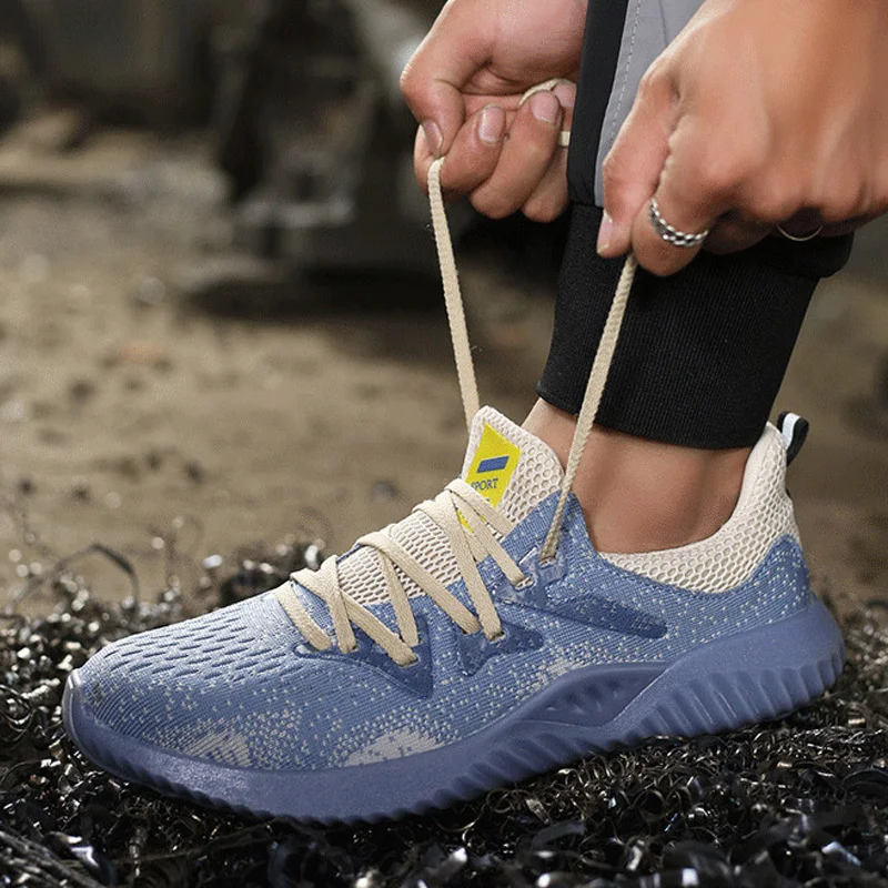 

New Breathable Safety Shoes Steel Puncture Proof Comfortable Work Shoes Boot Indestructible Steel Toe Lightweight Safety Boots
