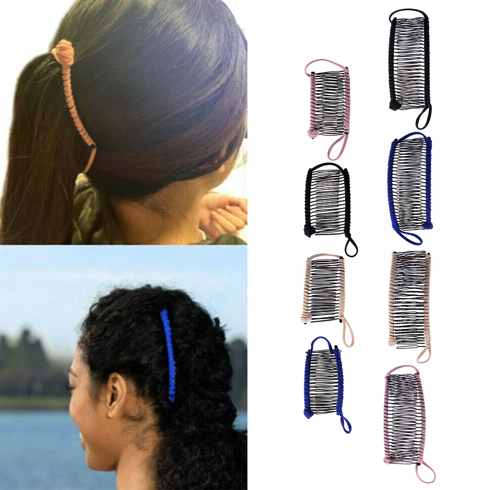 Винтажная заколка для волос в форме банана ленивый расческа эластичный стильные