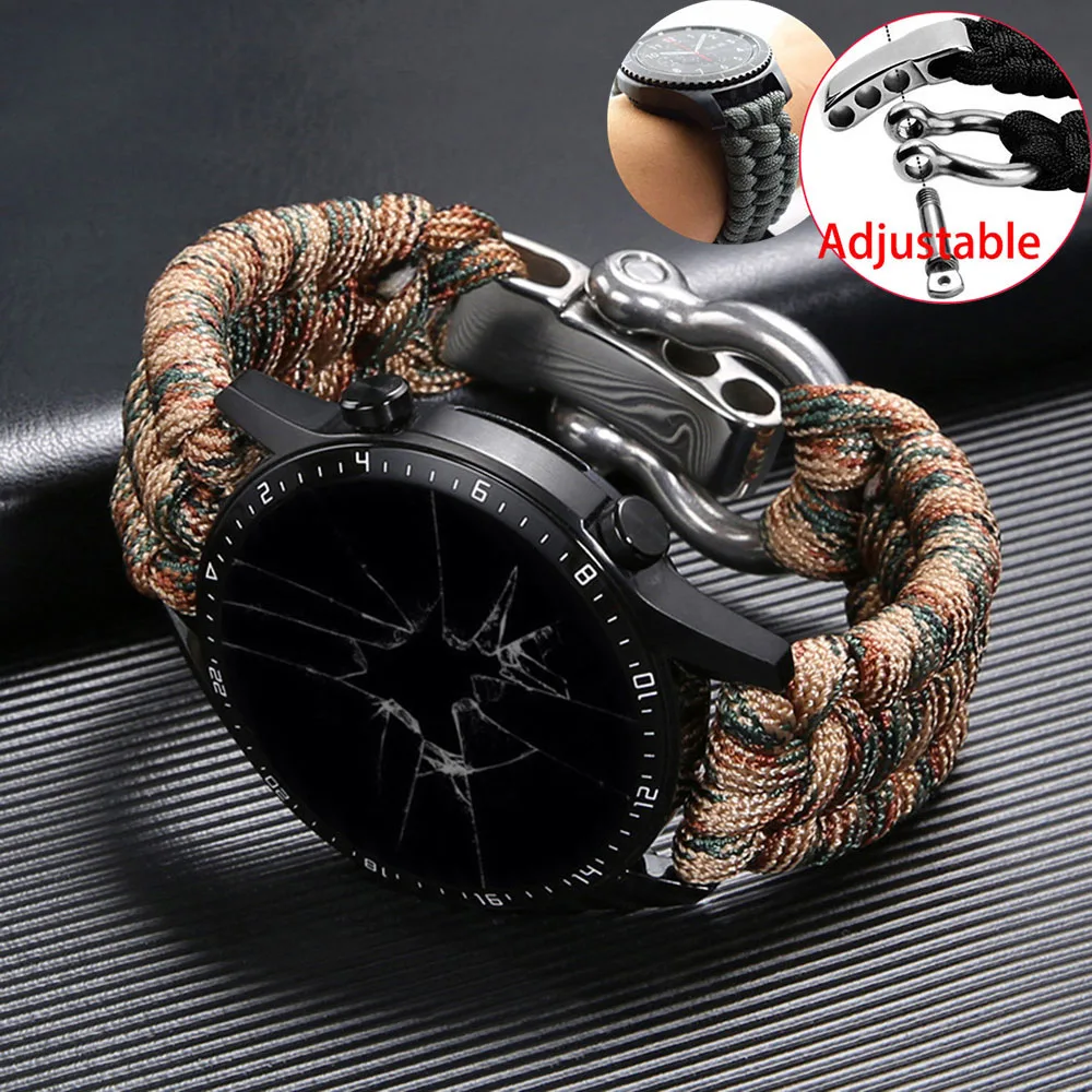 

Sport 20 22mm Strap for Huawei Watch GT 2e 3 Watchband 40mm 44mm Samsung Galaxy Watch 41mm 45mm Adjustable Braid Rope Bracelet